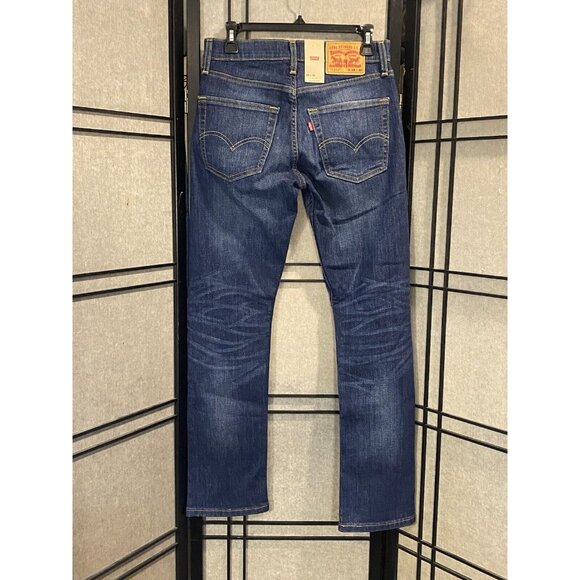 Levi's 513 28 X 30 Slim Straight Men's Jeans Dark Acid Distressed Flex Stretch - Picture 3 of 11